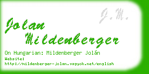 jolan mildenberger business card